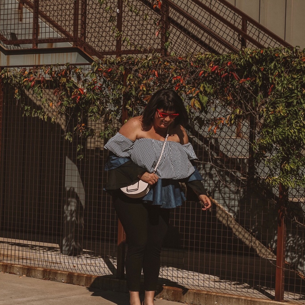 Blue, Black and Gray Sleeves Tube Top - Picture 3 of 8